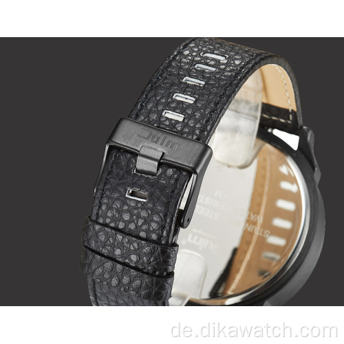OULM 48mm Großes Zifferblatt Lederuhren Quarz Herren Sport Luxus Casual Armbanduhren Kleine Drei Zifferblatt Einzigartiges Design Modeuhren